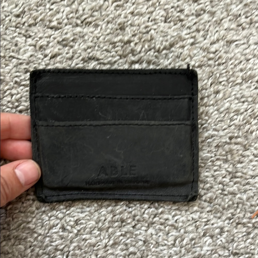 ABLE Black Leather Card Holder